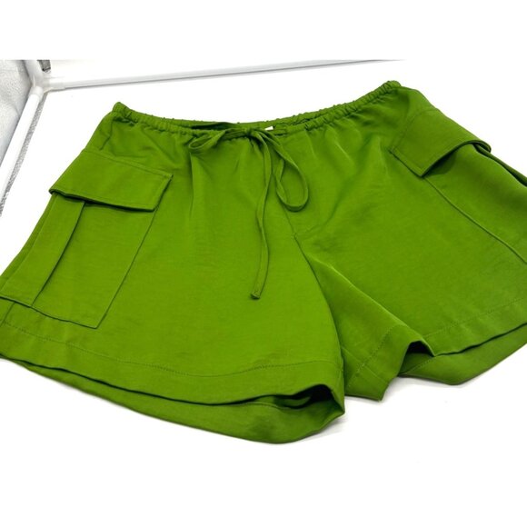 A New Day Women’s Drawstring Waist Utility Shorts With Flap Pockets, green, XS - Picture 9 of 10